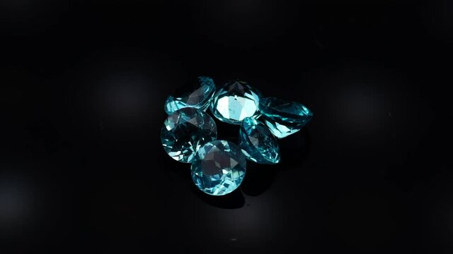 natural blue paraiba apatite spin on the turn table