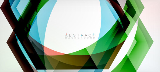 Vector color hexagons geometric abstract background