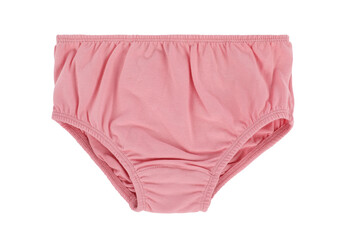 Pink baby underpants. Children's panties. Front view