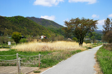 Trail along the Bukhan River side, Daeseong-ri National Tourist Site, Gapyeong, South Korea