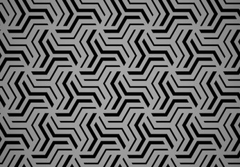 Abstract geometric pattern with stripes, lines. Seamless vector background. Black and gray ornament. Simple lattice graphic design