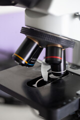 Fototapeta na wymiar close up microscope, laboratory microscope for analysis