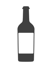 Vector vintage wine bottle with white label isolated. Ready for place an ad.