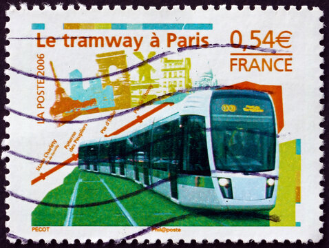 Postage stamp France 2006 new Paris tramway