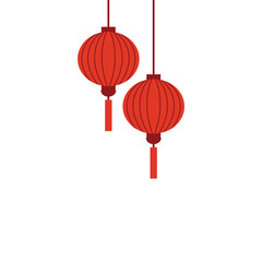 Chinese holiday lanterns illustration vector design on white background 