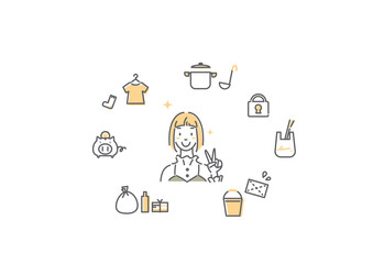 初めてのひとり暮らし 男性 シンプルでおしゃれな線画イラスト Wall Mural Atelier Fmika 初めてのひとり暮らし 男性 シンプルでおしゃれな線画イラスト Wall Mural Atelier Fmika