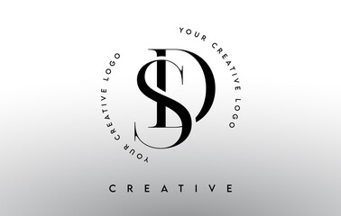 SD Letter Logo Design with Serif Typography Font and Elegant Modern Look