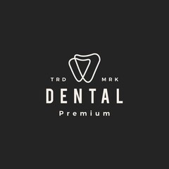 dental hipster vintage logo vector icon illustration