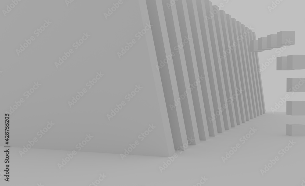 Poster 3d rendering of abstract wallpaper with geometric shapes. futuristic architecture.