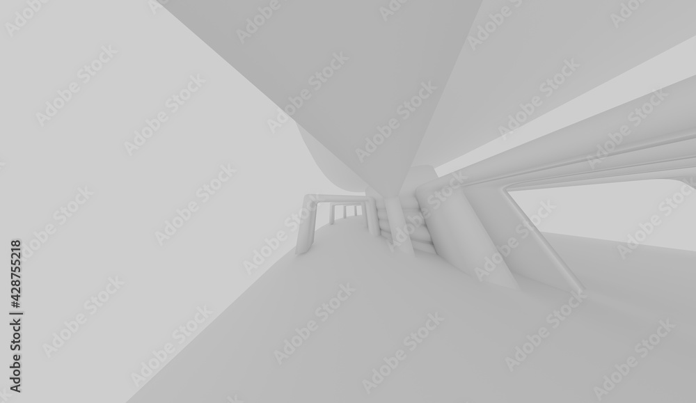 Poster 3d rendering of abstract wallpaper with geometric shapes. futuristic architecture.