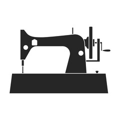Machine sewing vector black icon. Vector illustration vintage sew on white background. Isolated black illustration icon of sewing machine.