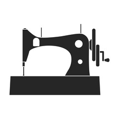 Machine sewing vector black icon. Vector illustration vintage sew on white background. Isolated black illustration icon of sewing machine.