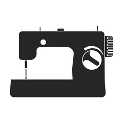 Machine sewing vector black icon. Vector illustration vintage sew on white background. Isolated black illustration icon of sewing machine.