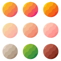 Shape logos set. Isolated abstract colorful round shape logos set on white background vector illustration. Logos background set.