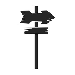 Wooden post vector black icon. Vector illustration signboard wood on white background. Isolated black illustration icon of wooden post.