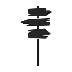 Wooden post vector black icon. Vector illustration signboard wood on white background. Isolated black illustration icon of wooden post.