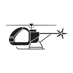 Helicopter vector black icon. Vector illustration helicopter on white background. Isolated black illustration icon of aircraft.
