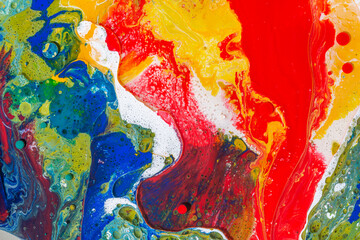 Blue Acrylic Pour Color Liquid marble abstract surfaces Design.