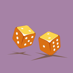 Illustration of golden dices denotes the sum of the digit four