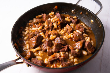 Beef stew with beans and vegetables