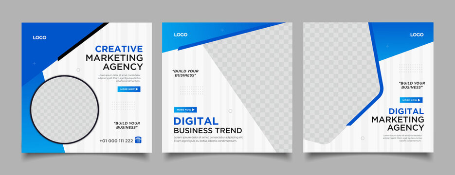 Editable Post Template Social Media Banners for Digital Marketing.	
