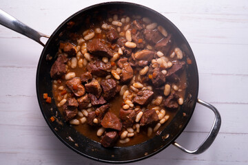 Beef stew with beans and vegetables
