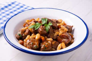 Beef stew with beans and vegetables