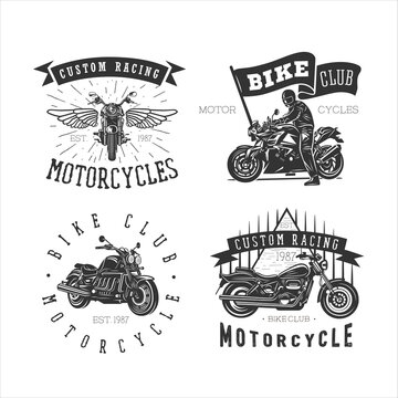 Set logo motorcycle vintage