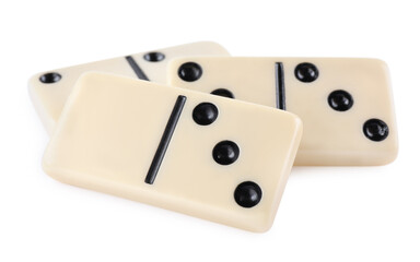 Classic light domino tiles on white background