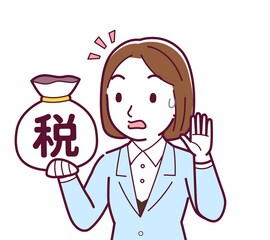 Young woman in a light blue suit