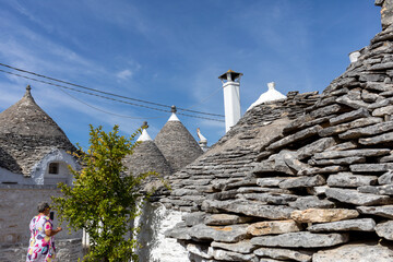 : Trulli village in Alberobello, Italy. The style of construction is specific to the Murge area of...
