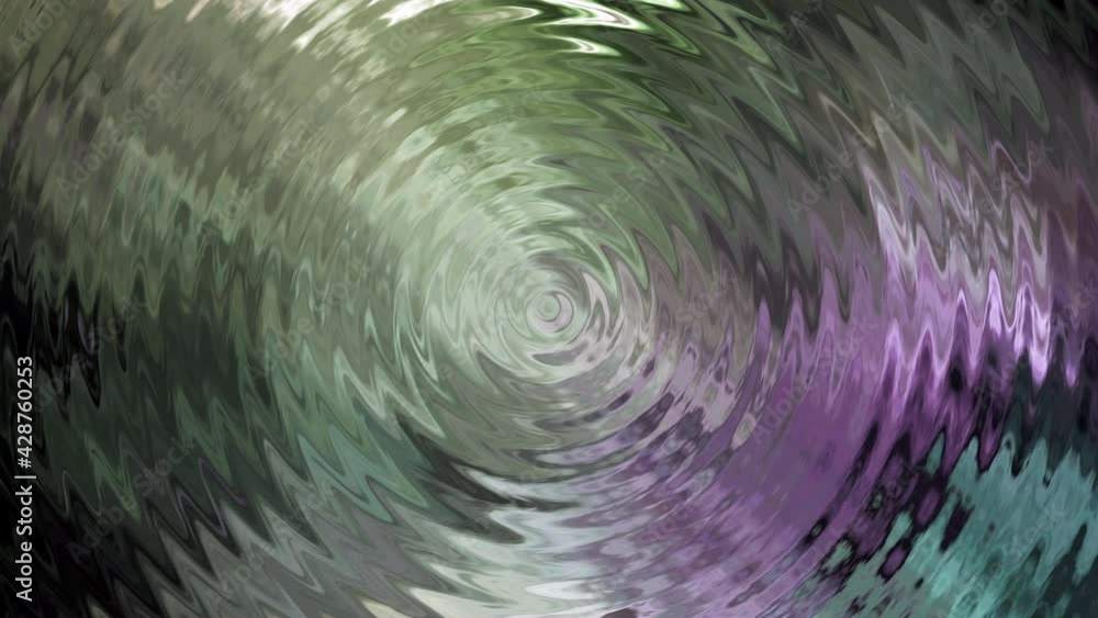 Poster abstract center ripple circle waves ring with green purple environment reflection light on fluid sur