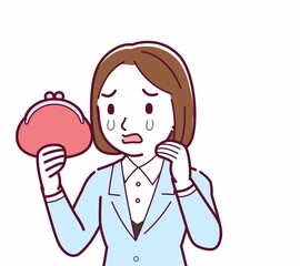 Young woman in a light blue suit