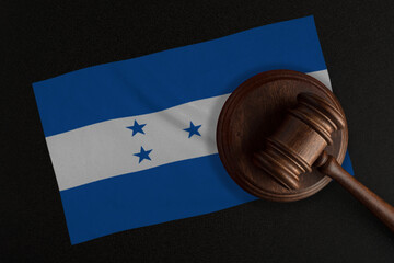 Judges gavel and the flag of Honduras. Law and Justice. Constitutional law