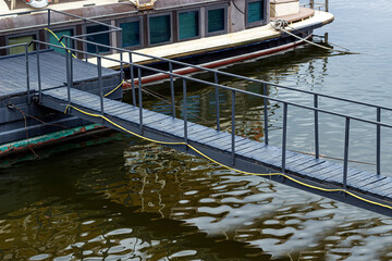 Fototapeta premium bridge from ship to pier