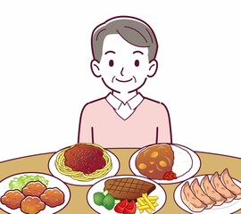 たくさん食べ物を食べる人