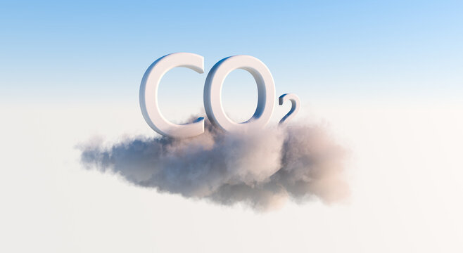 Co2 Text in den Wolken 