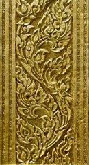 Golden Pattern of Thai art on black background, thailand