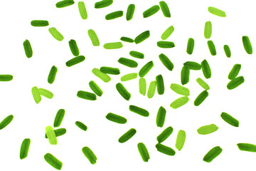 The tamarind leaves are isolated on a white background, suitable for presentations 