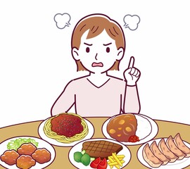 たくさん食べ物を食べる人