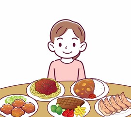 たくさん食べ物を食べる人