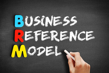 BRM - Business Reference Model acronym, business concept on blackboard