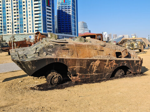 BRDM-2 amphibious armoured patrol car used by Russia and the former Soviet Union - Baku, Azerbaijan, 04-16-2021