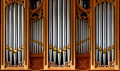 Organo a canne per concerti, messe, stagioni concertistiche - obrazy, fototapety, plakaty