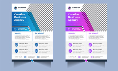 Corporate business flyer design template with modern concept Premium Vector