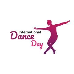 Fototapeta na wymiar International dance day. Logo icon vector illustration.