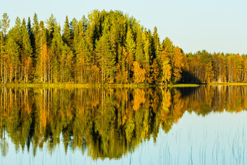 Autumn landscape in Muonio, Lapland, Northern Finland