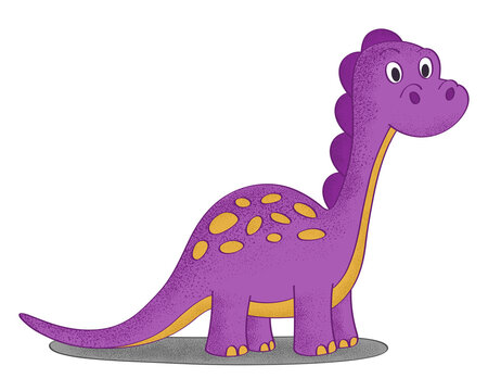 purple dinosaur with yellow spots clip art preview