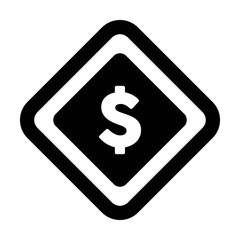 Currency Symbol icon vector dollar sign symbol for business and finance in a flat color glyph pictogram illustration