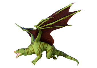 Fototapeta premium 3D Rendering Fairy Tale Dragon on White